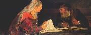 Aert de Gelder Esther and Mordechai writing oil